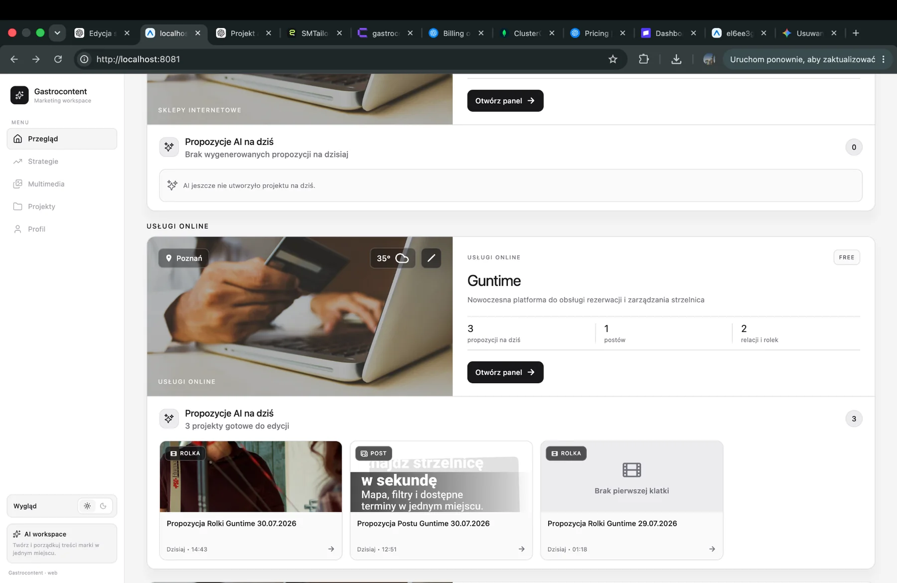 Codzienne propozycje postów i rolek na ekranie głównym SMTailor
